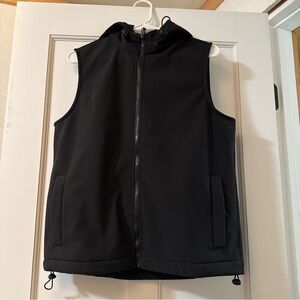 Solo Golf Co Vest Mens Size Small Black Full Zip Technical Soft Shell Hooded